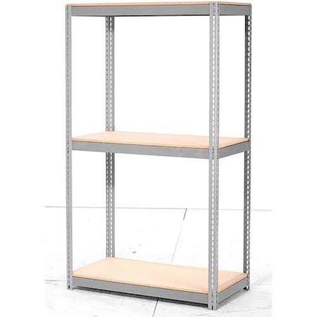 Global Industrial Expandable Starter Rack 96x48x84 3 Level Wood Deck 1100 lb. Cap Per Deck GRY B2297286